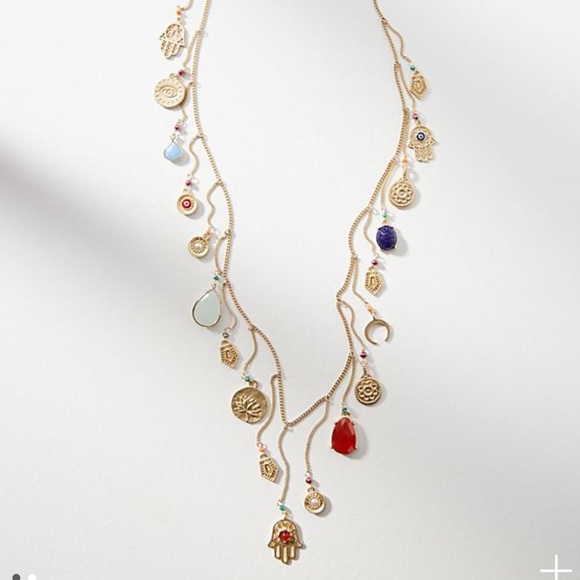 Anthropologie Jewelry - Anthropologie Hamsa Hand Charm Necklace